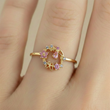 Anillo C #81 Ajustable Mariposa Flor Rodinado