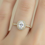 Anillo C #82 Ajustable Circón Redondo Blanco Rodinado