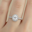 Anillo C #84 Ajustable Plateado Circón Redondo Blanco Rodinado