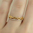 Anillo C #93 Ajustable GC Dos Hileras Dorado Rodinado