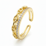 Anillo C #93 Ajustable GC Dos Hileras Dorado Rodinado