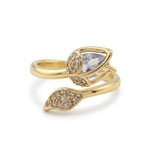 Anillo Tulipán Piedra Blanca C #62 Rodinado