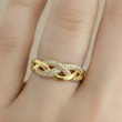 Anillo D #31 Ajustable Trenzado Dorado Rodinado