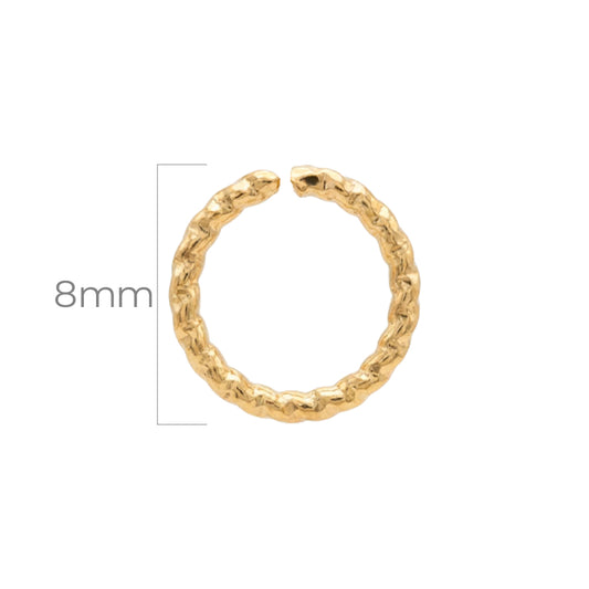 Argolla 8mm Diamantada Gold Filled x Gramo