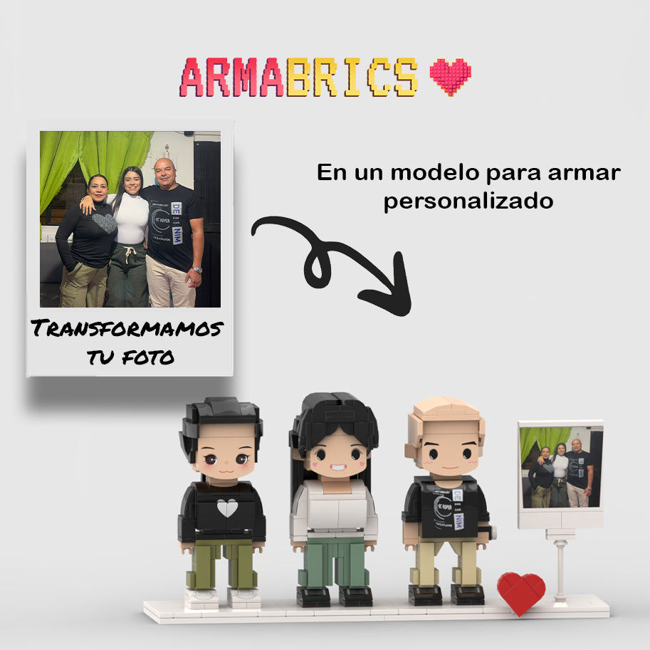 Armabrics 3 Personas + Foto + Base y Envió Gratis