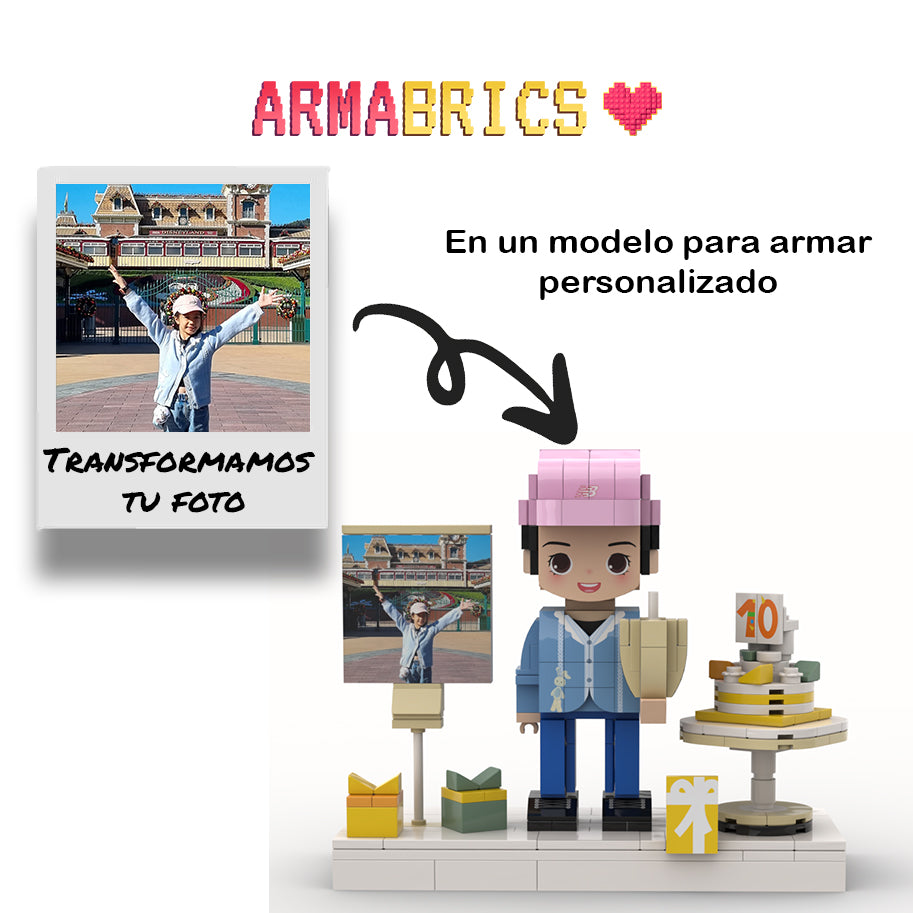 Armabrics 1 Persona Cumpleaños + Foto + Base y Envío Gratis