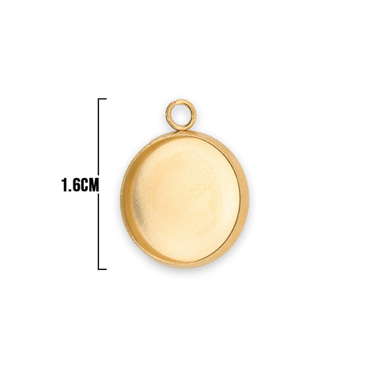 Base Circulo 1.6 Cms De Acero Dorado Para Encapsular