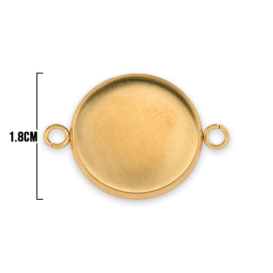 Base Circulo 1.8 Cms De Acero Dorado Para Encapsular