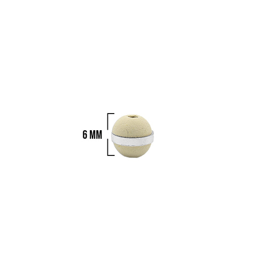 Bola Neopreno 1 Argolla Gruesa Plateada / Beige Claro
