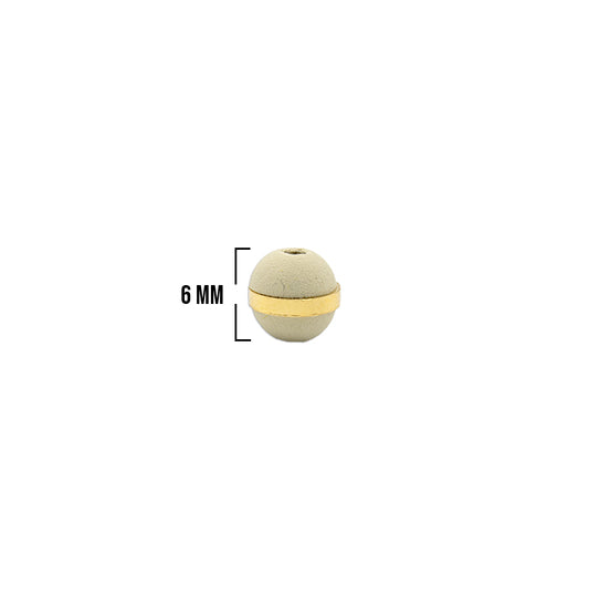 Bola Neopreno 1 Argolla Gruesa Dorada / Beige Claro