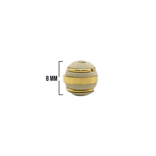 Bola Neopreno 3 Argollas Doradas 8mm / Beige Claro