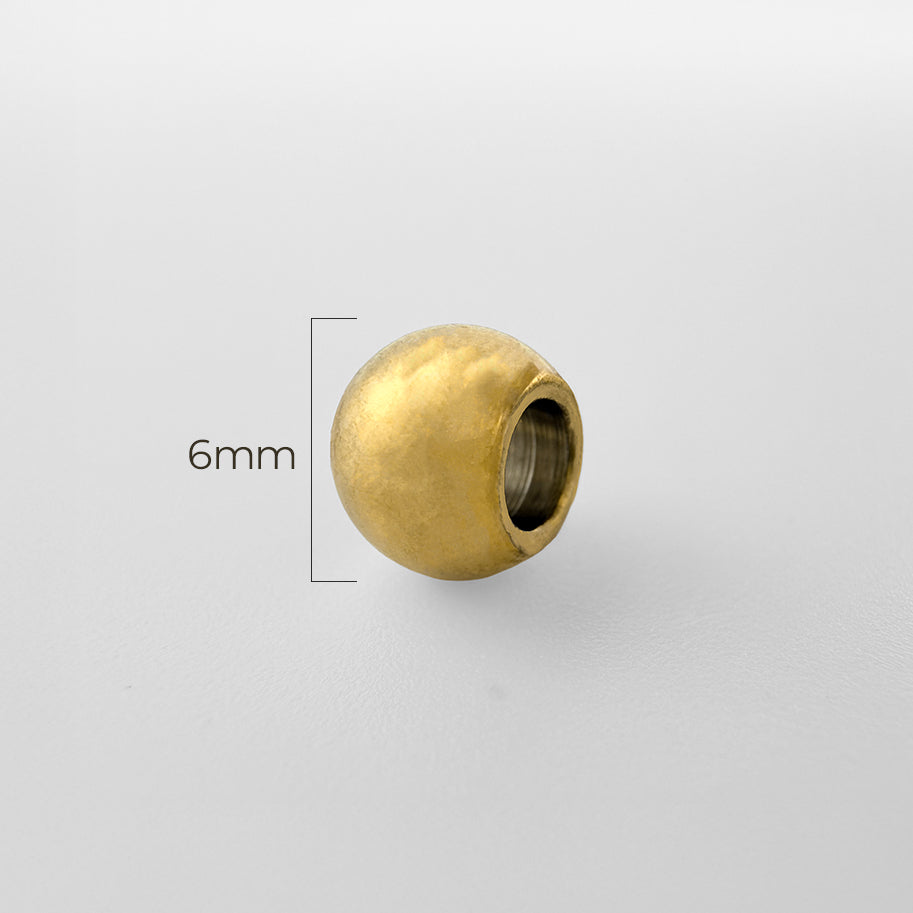 Balin De Acero Hueco Ancho 6mm dorado