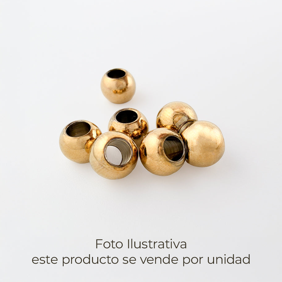 Balin De Acero Hueco Ancho 6mm dorado