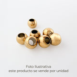 Balin De Acero Hueco Ancho 6mm dorado