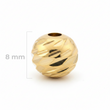 Balin Diamantado Oro Laminado 8mm Dorado