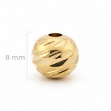 Balin Diamantado Oro Laminado 8mm Dorado