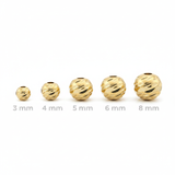 Balin Diamantado Oro Laminado 8mm Dorado