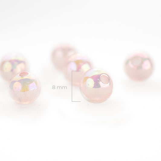 Bola Acrílica Destellos Rosado Boreal 8mm