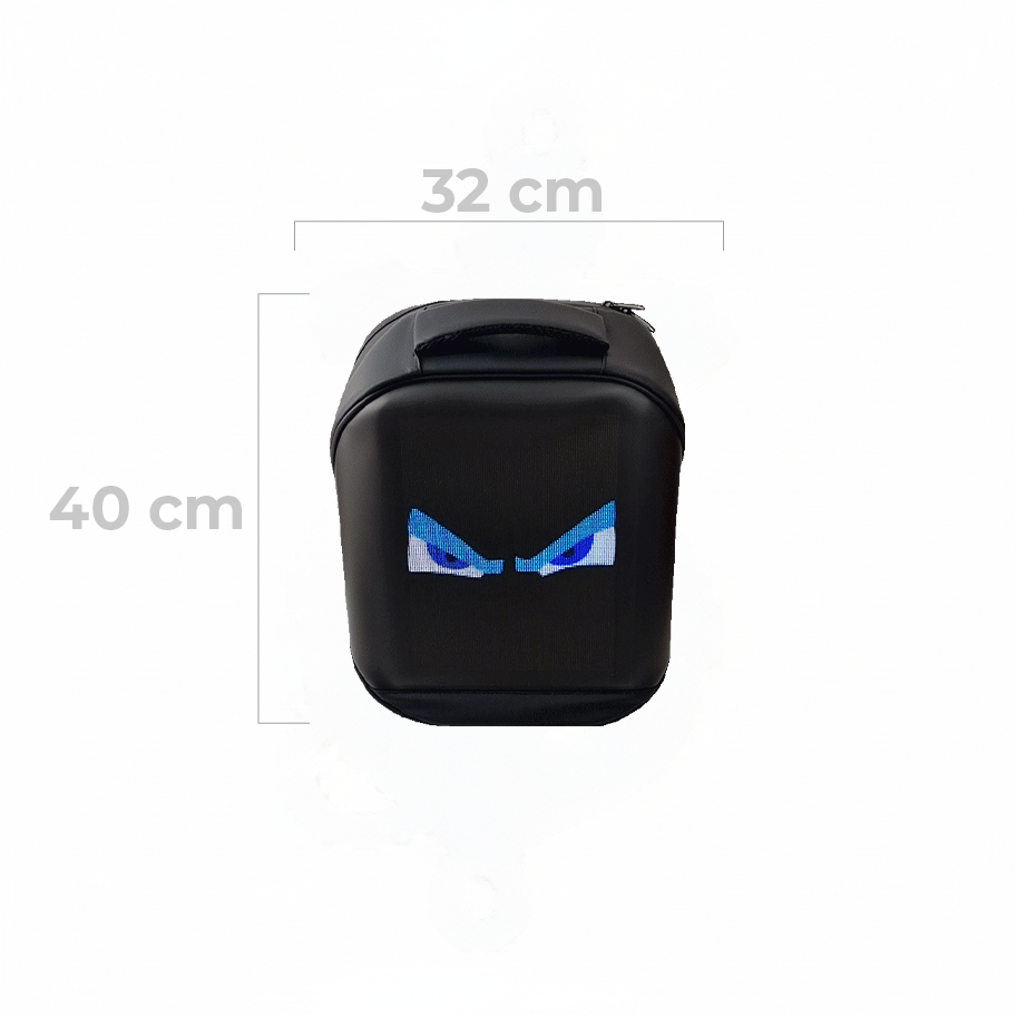 Bolso Mediano con Pantalla led Negro