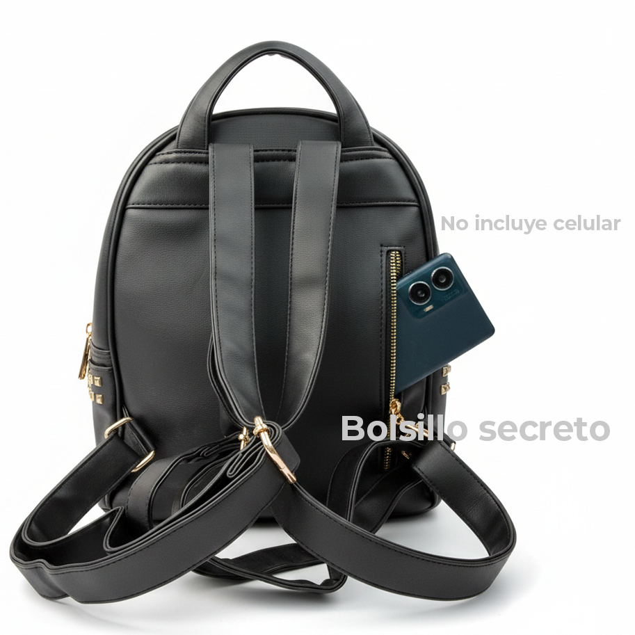 Bolso Negro Taches led Dorados