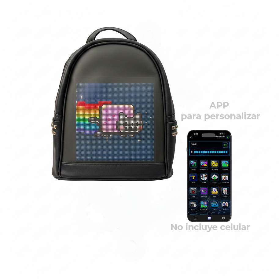 Bolso Negro Taches led Dorados