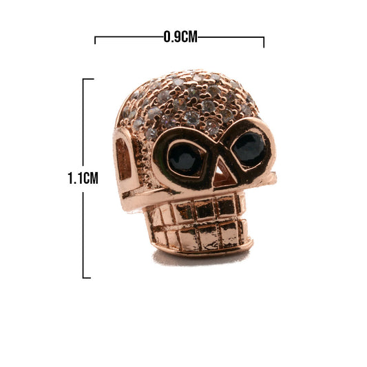 Dije Calavera Rosado Piedra Blanca Ojos Negros Rodinado