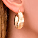 Candongas 16 Chunky Doradas X Par Rodinadas / 2.8cm