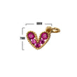 Dije Corazón Mini Collar Cristal Dorado Piedra Fucsia Rodinado