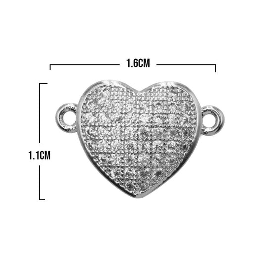 Dije Corazón Grande Plateado Rodinado