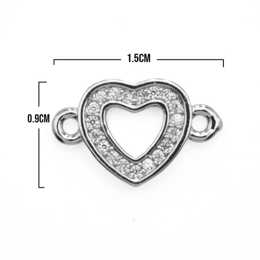 Dije Corazón Silueta Plateado Rodinado