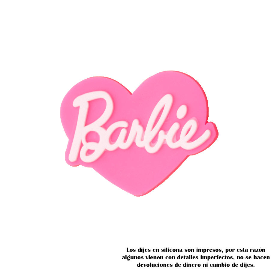 Dije Barbie Corazón Fucsia Silicona