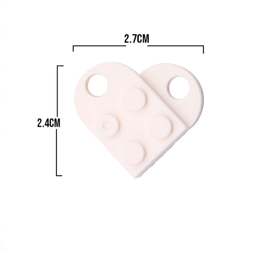 Dije Corazón Lego Blanco Acrílico
