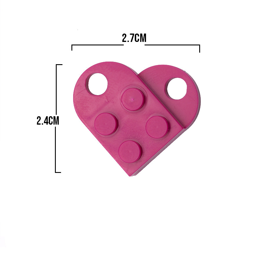 Dije Corazón Lego Morado Acrílico