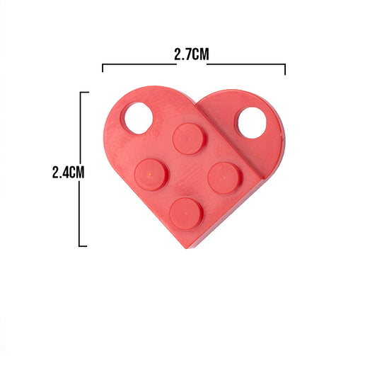Dije Corazón Lego Rojo Acrílico