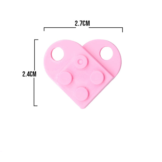 Dije Corazón Lego Rosado Acrílico