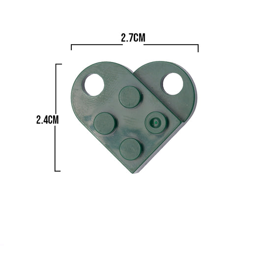 Dije Corazón Lego Verde Acrílico