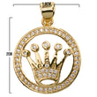 Corona Rolex Collar Dorado Piedra Blanca Rodinado