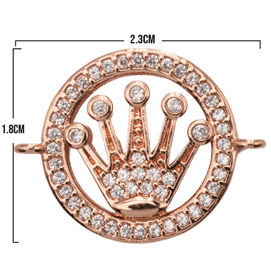Corona Rolex Pulsera Rosado Piedra Blanca Rodinado
