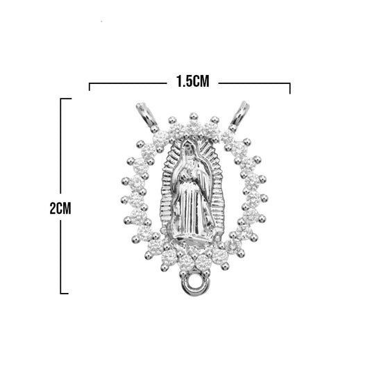 Crucero Virgen Guadalupe Plateado Rodinado