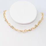 Cadena Corazón Eslabón Chunky Dorado Rodinado