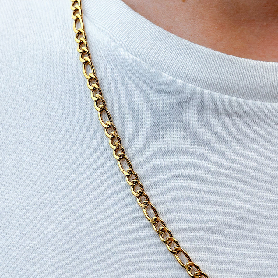 Cadena De Acero 3x1 / 60 Cms Dorada