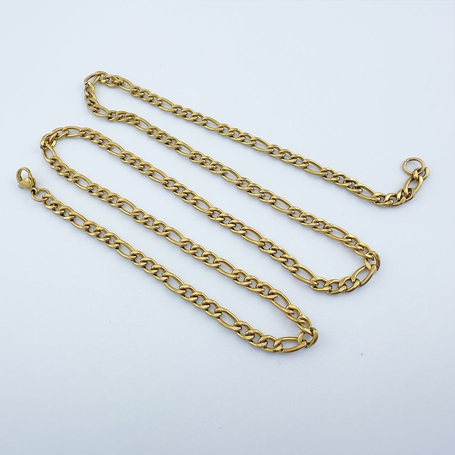 Cadena De Acero 3x1 / 60 Cms Dorada