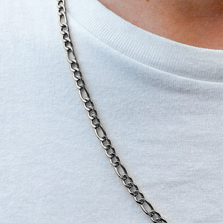 Cadena De Acero 3x1 / 60 Cms Plateada