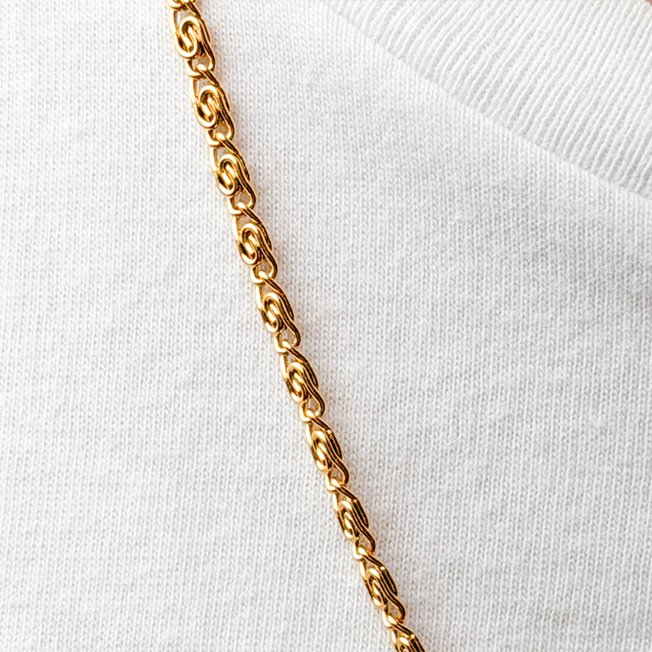 Cadena De Acero Caracol / 60 Cms Dorada