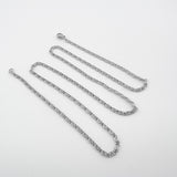 Cadena De Acero Caracol / 60 Cms Plateada