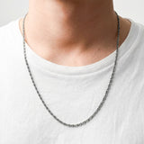 Cadena De Acero Caracol / 60 Cms Plateada