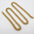 Cadena De Acero Cubana 8mm / 60 Cms Dorada