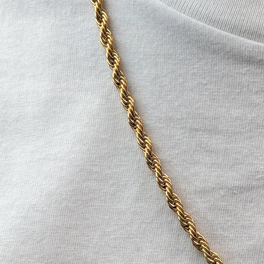 Cadena De Acero Lazo / 60 Cms Dorada