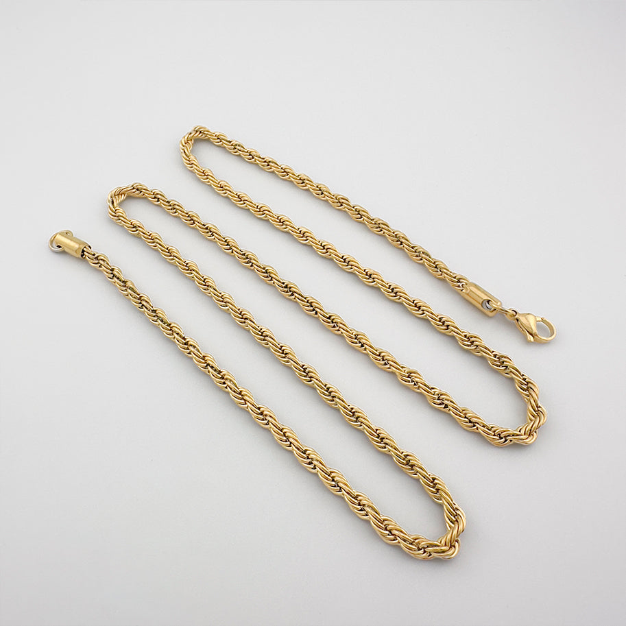 Cadena De Acero Lazo / 60 Cms Dorada
