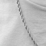 Cadena De Acero Lazo / 60 Cms Plateado